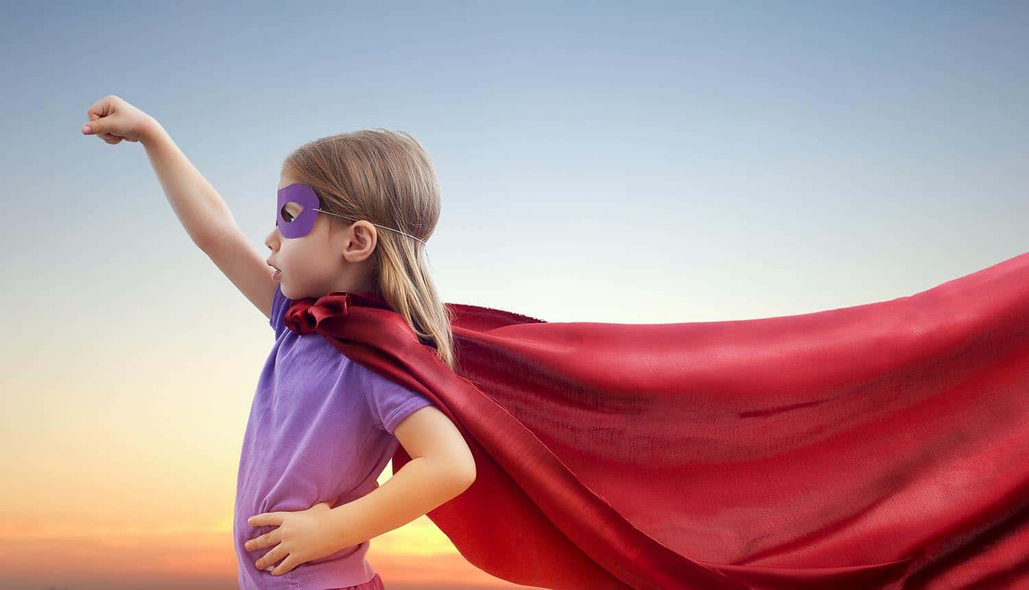 Image of girl with mask and cape representing the requirement for a new type of information technology and security professional