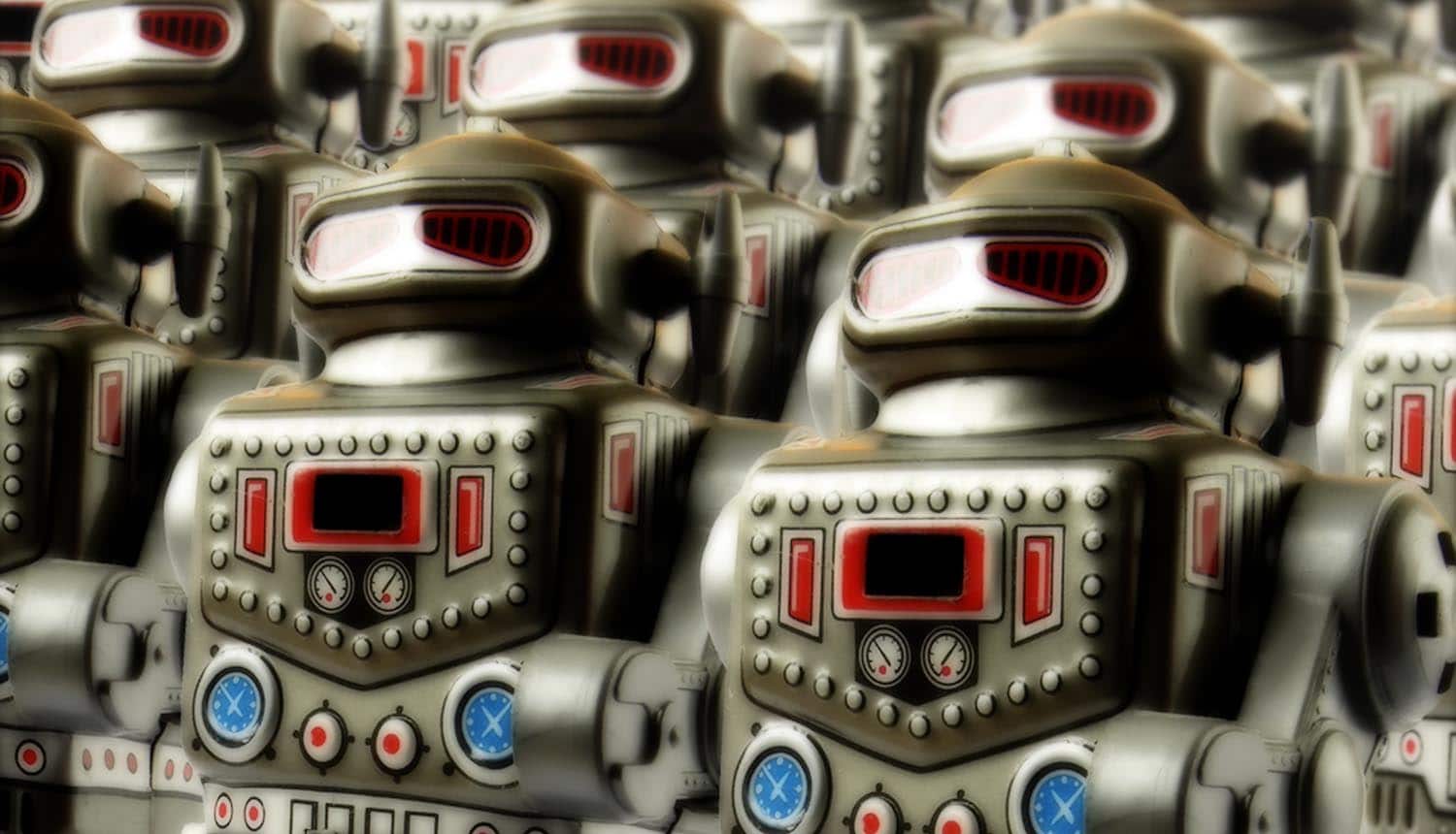 Image of robot army representing an Android botnet