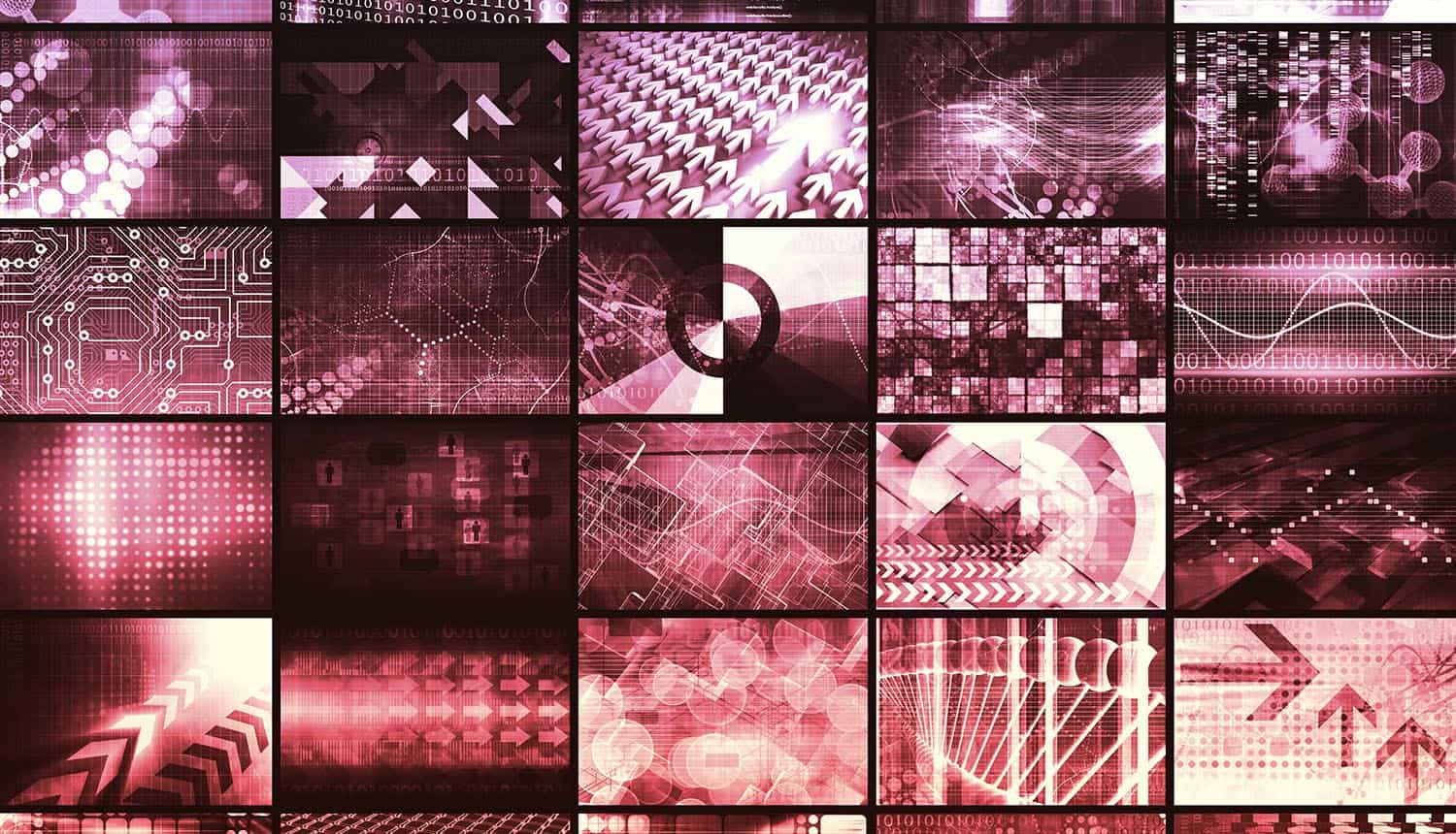 Image of multiple screens representing internet surveillance from Pentagon's leaked database