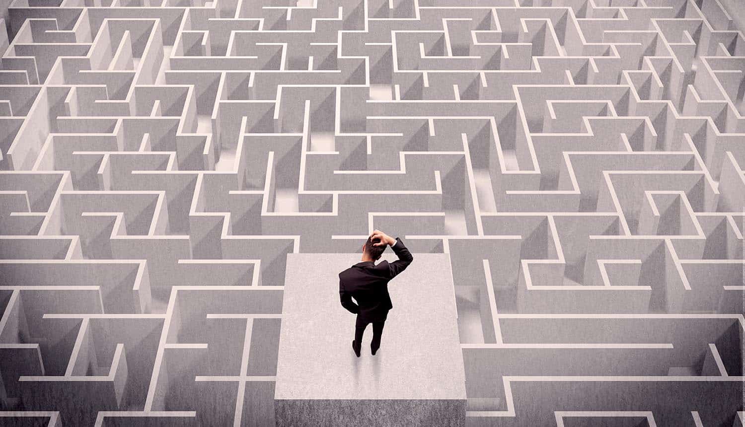 Image of security pros standing in front of a maze and wondering how clueless governments can handle social media regulation