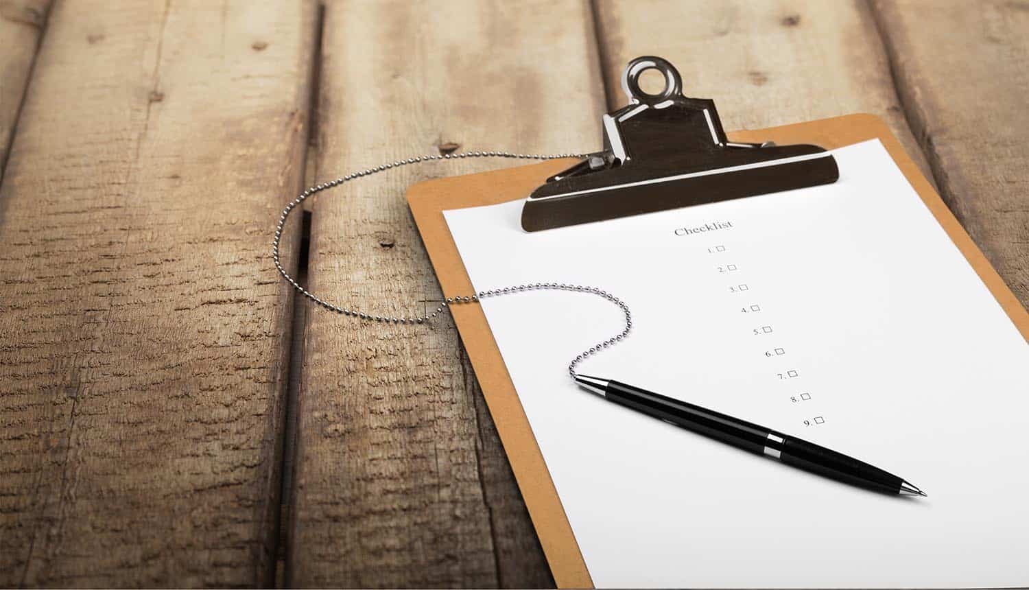 Image of a checklist on a clipboard