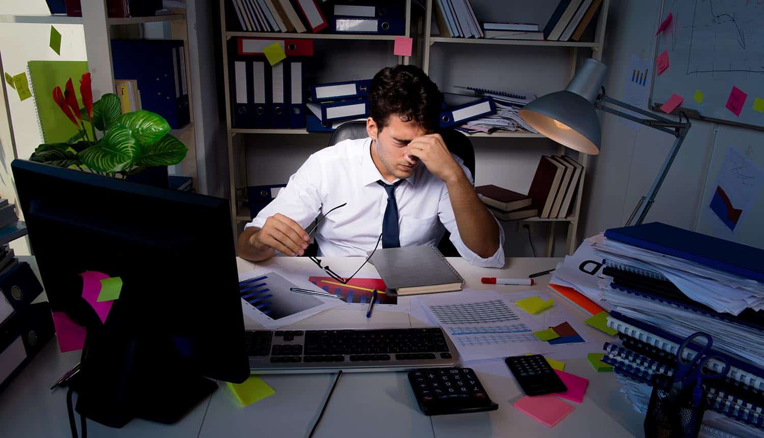 Man businessman in office and victim of CEO fraud