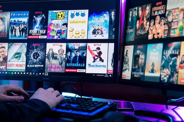 Man reviews the movie offers on top streaming services showing the GDPR complaints filed by privacy activists