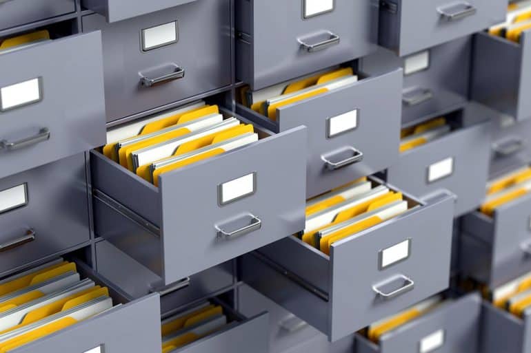 File cabinet showing breached accounts consisting of usernames and passwords