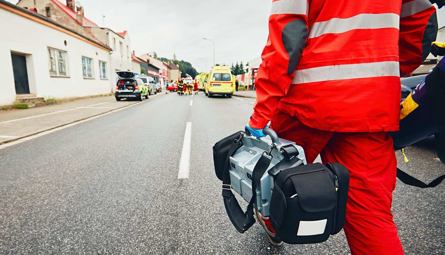 Emergency medical service team responding to an incident showing privacy nightmare of location data