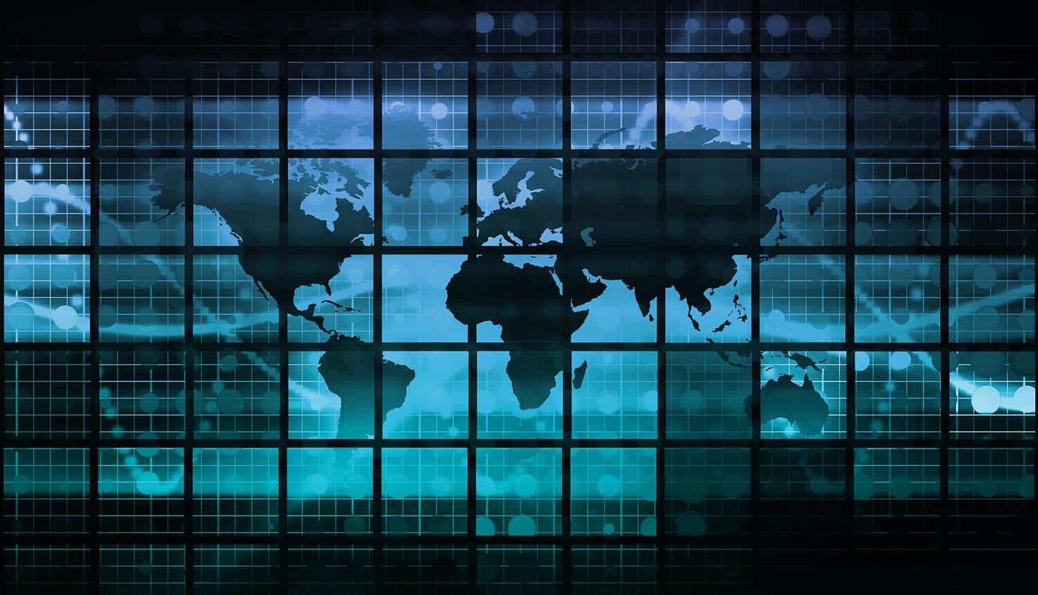 Data network with fast moving data packets showing concept of data portability