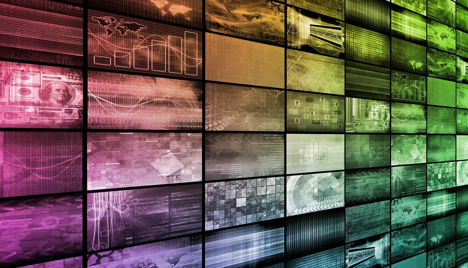 Multiple screens showing network systems and malvertising attack and risks of ad fraud
