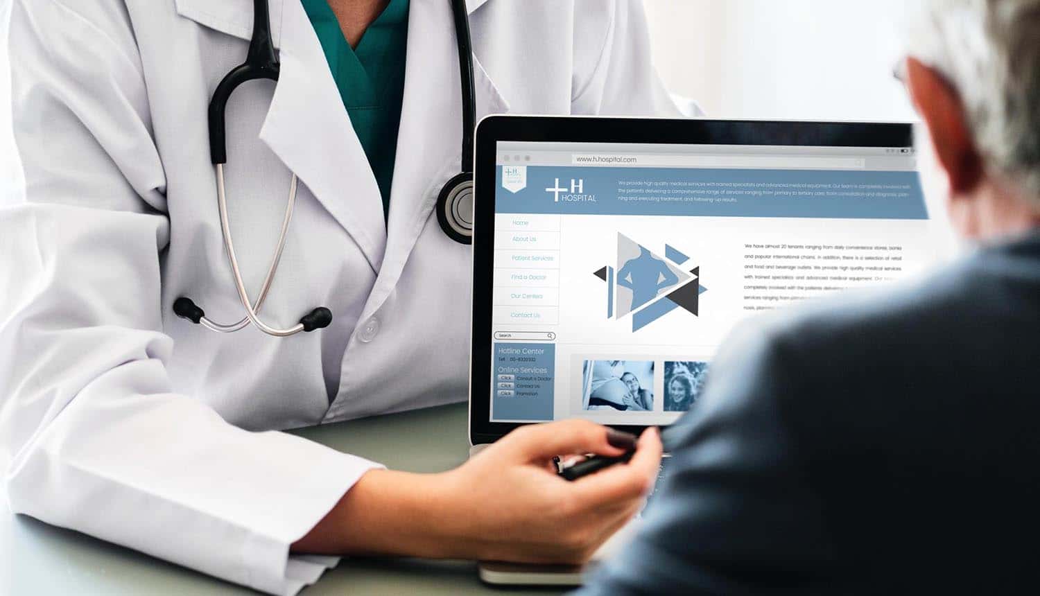 Doctor explaining medical information to patient showing the need for HIPAA compliant patient communication