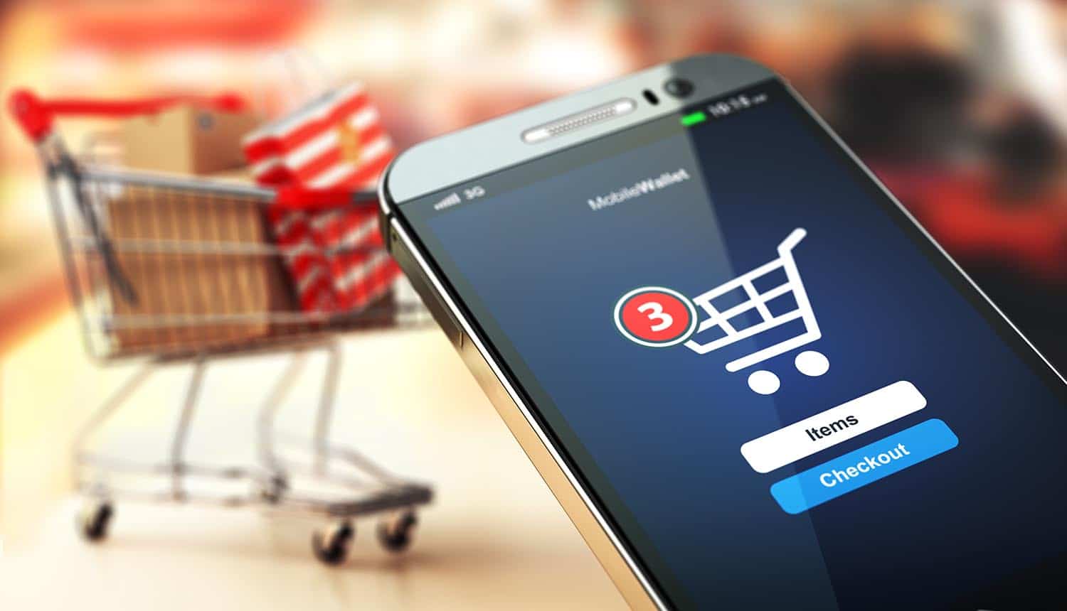 Online shopping using mobile phone showing use of digital payment methods
