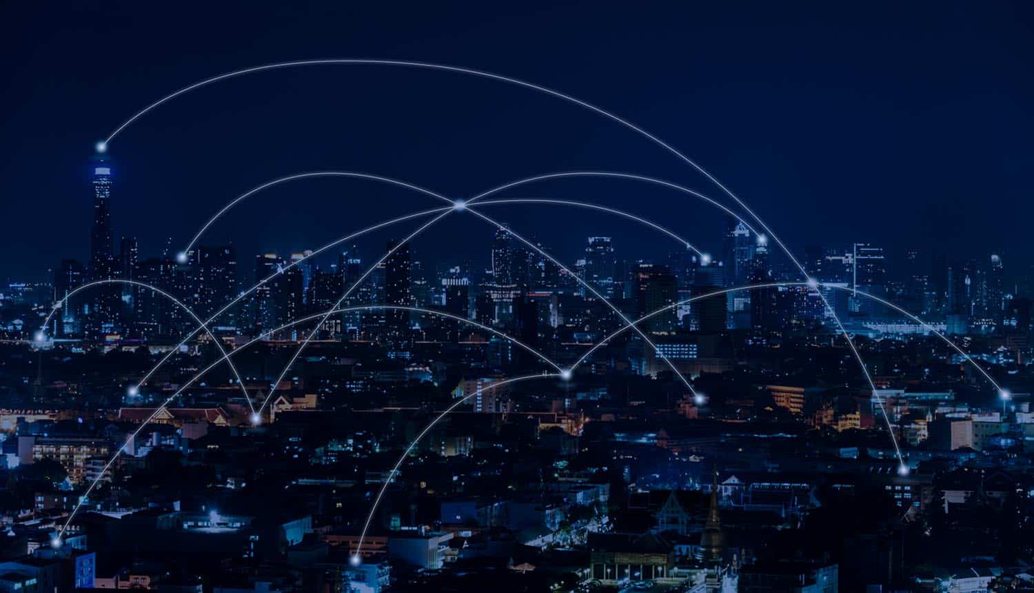 Network connectivity map in a city showing FTC looking at privacy practices of big internet providers