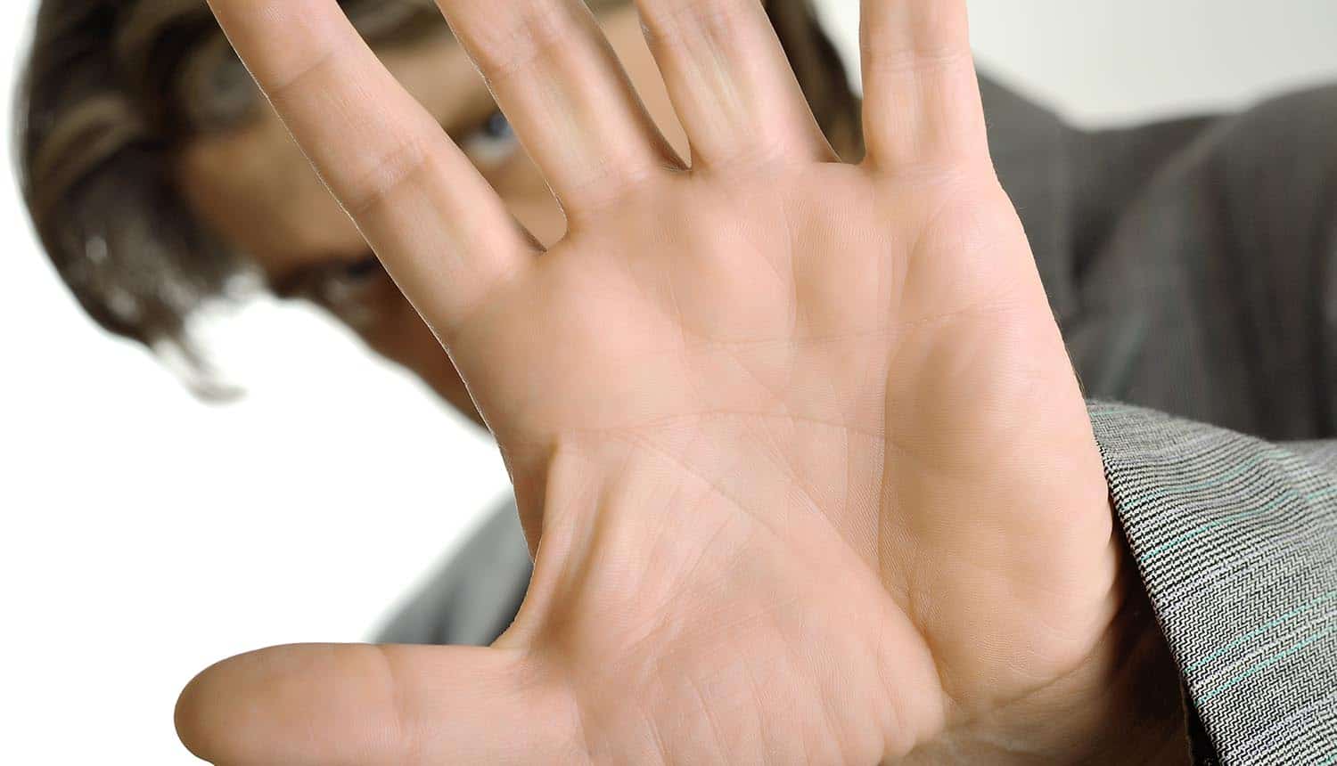 Do not take photo hand sign showing the growing backlash against facial recognition technology