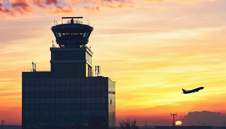Air Traffic Control Tower at the airport showing British Airways facing the highest record of GDPR fines at proposed value of £183 million