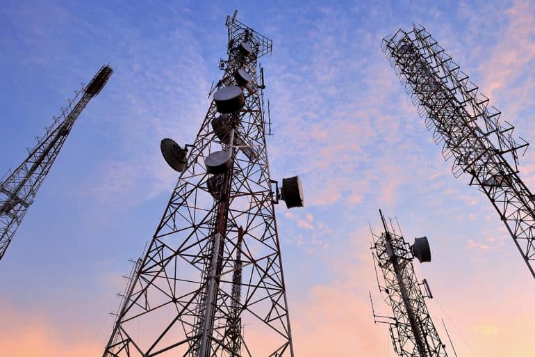 Picture of telecommunication tower showing cyber espionage by Chinese hackers through data breach at global telecoms