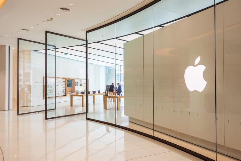 Shopfront of Apple store showing new iOS 13 privacy feature which will close loophole used by VoIP apps