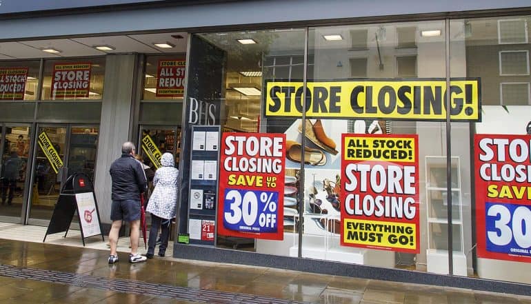 Shop front of store closing down showing majority of small businesses not taking cyber attacks seriously as shown in recent SMB study