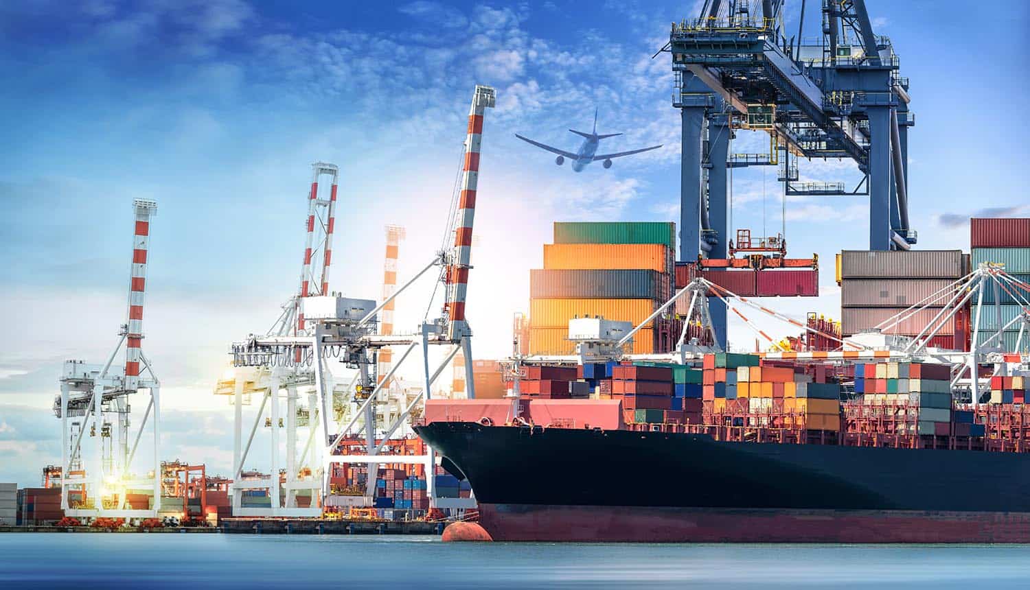 Cargo ship and plane showing the need to re-focus on supply chain cyber security with the attacks on multiple Airbus suppliers