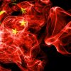 China smoke flag on a black background showing Chinese hackers engaging in cyber espionage by stealing text messages and phone records from telecom companies
