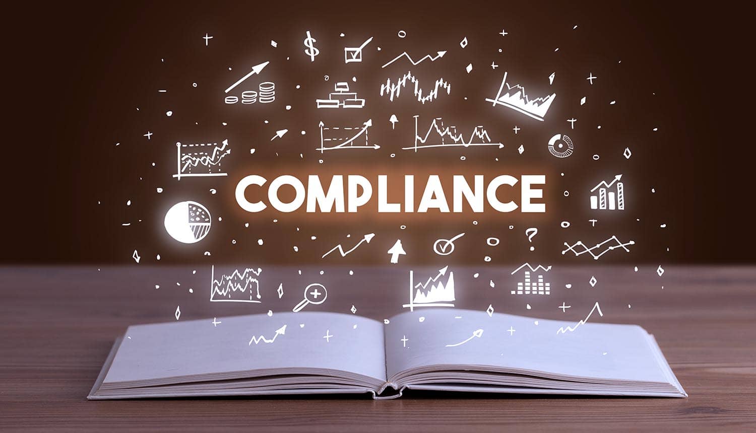 Compliance icon on top of a book showing the technology considerations for CCPA compliance