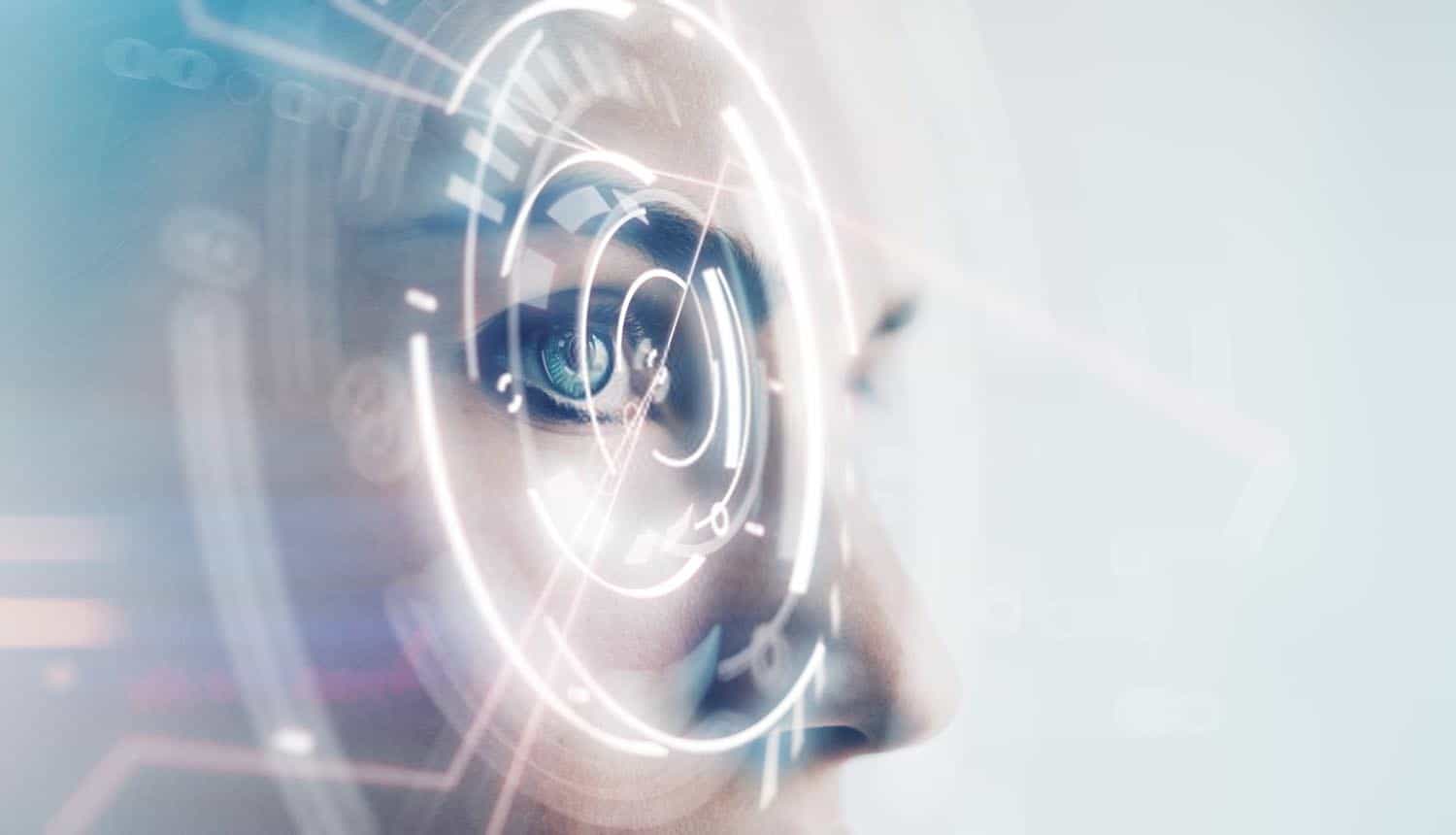 Facial recognition technology applied on a woman’s face showing the temporary facial recognition ban under consideration by EU