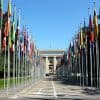 United Nations building with flags showing the UN data breach from unpatched SharePoint vulnerability