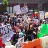Crowd of protesters showing how U.S. protests have caused tech giants to rethink sales of facial recognition technology to police