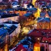 Night view of Oslo city showing the suspension of Norway’s contact tracing app after being ranked among the world’s most privacy-invasive apps