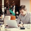 Remote worker working on computer