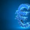 Euro currency sign in digital format showing CBDC survey on digital euro