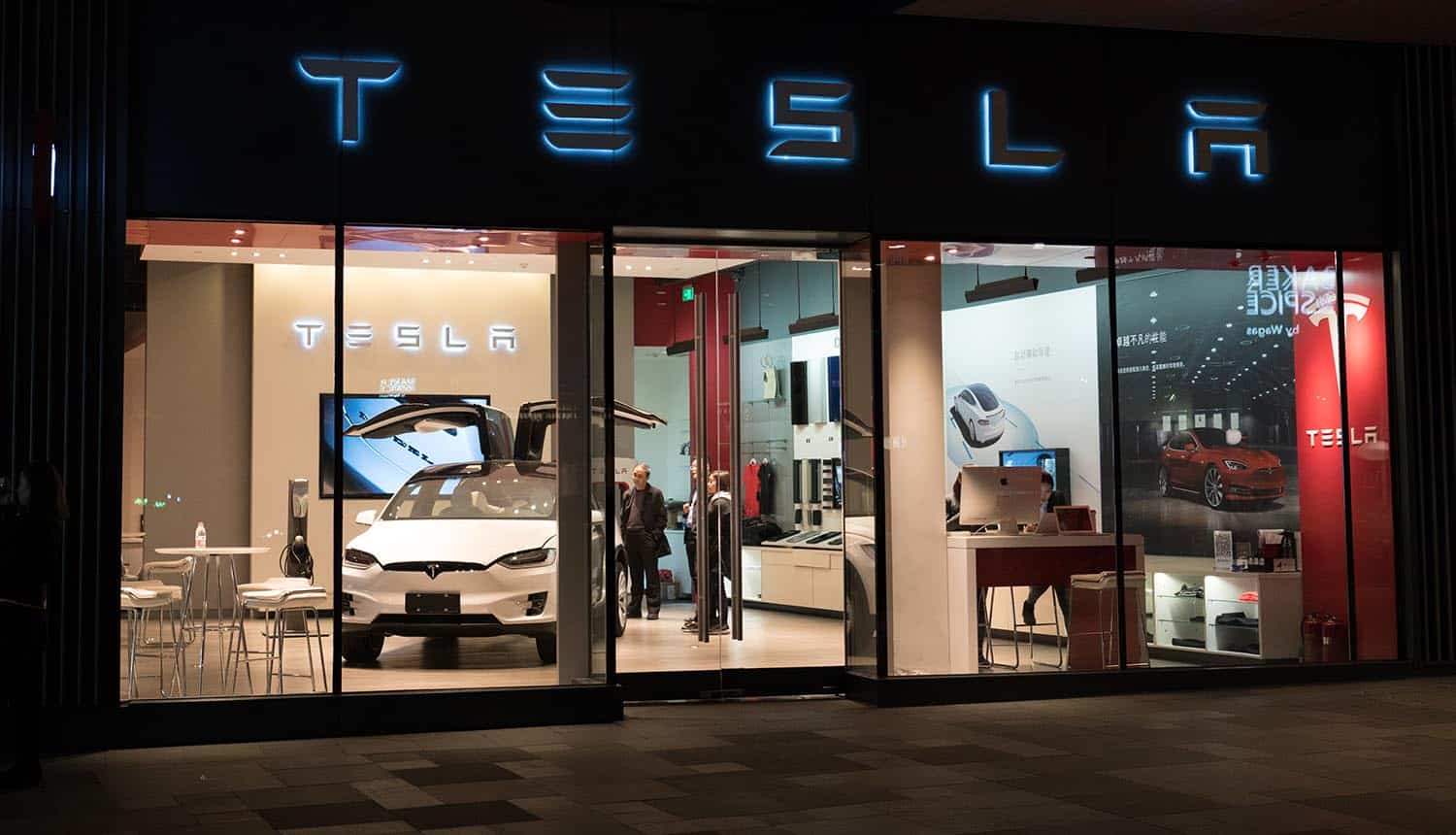 Tesla flagship store in Chengdu China showing smart car data protection regulation