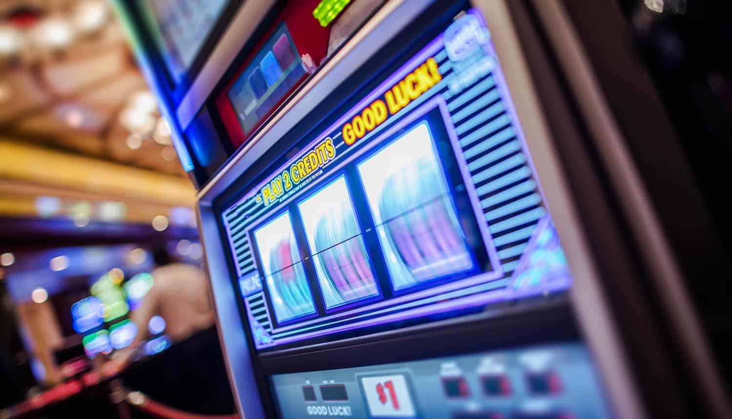 Slot machine in a casino