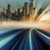 Blur motion moving train showing cybersecurity trends