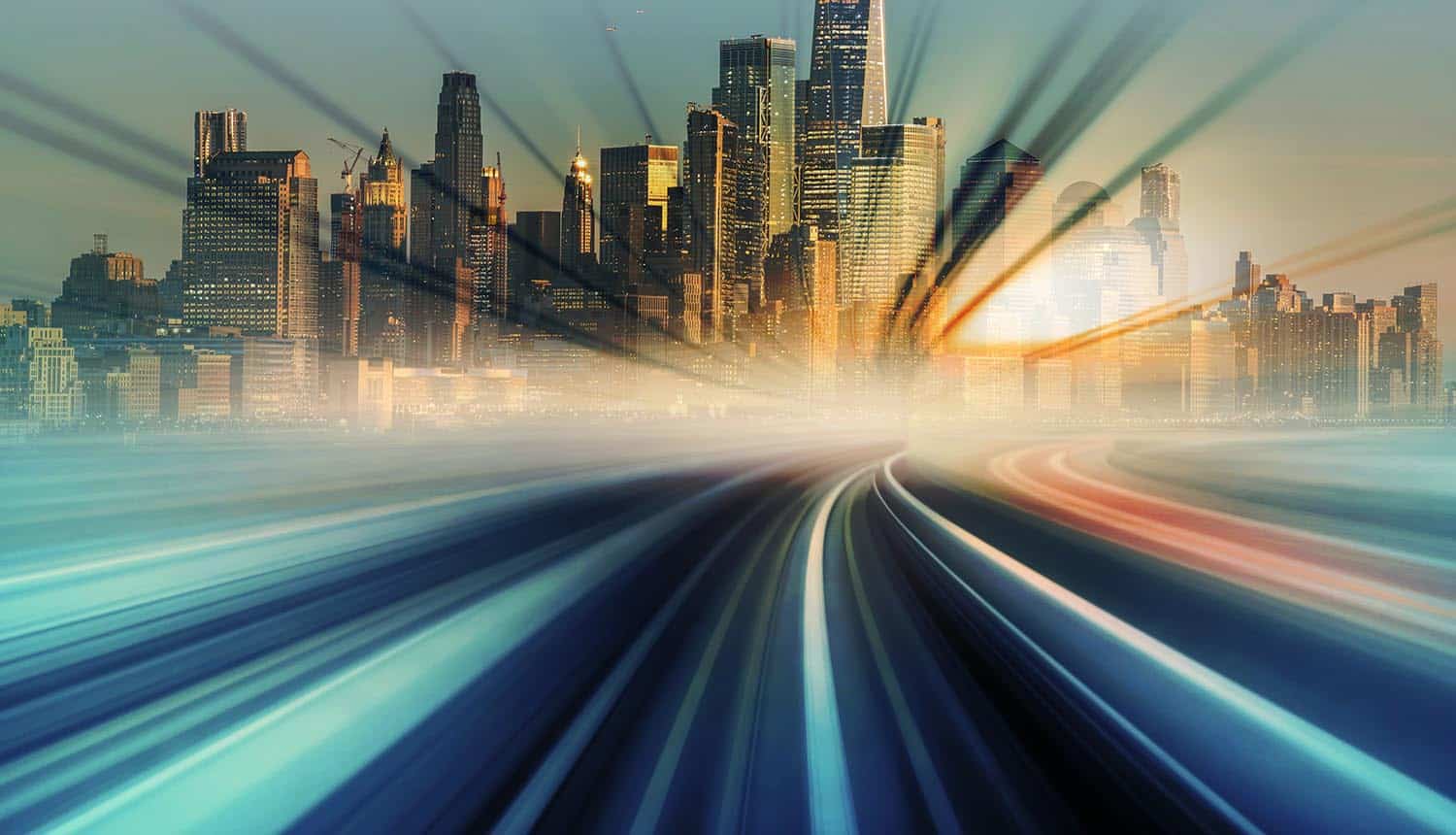 Blur motion moving train showing cybersecurity trends