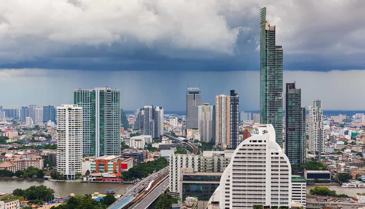 Buildings in the Bangkok city of Thailand