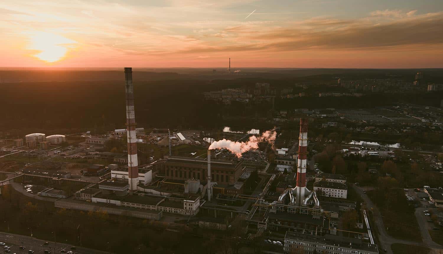 Aerial view of power station showing Lazarus hackers cyber espionage using log4j vulnerability