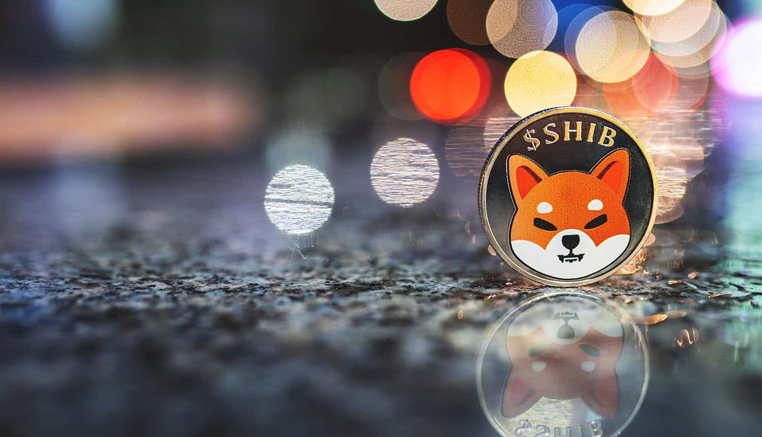 Shiba Inu crypto coin on table