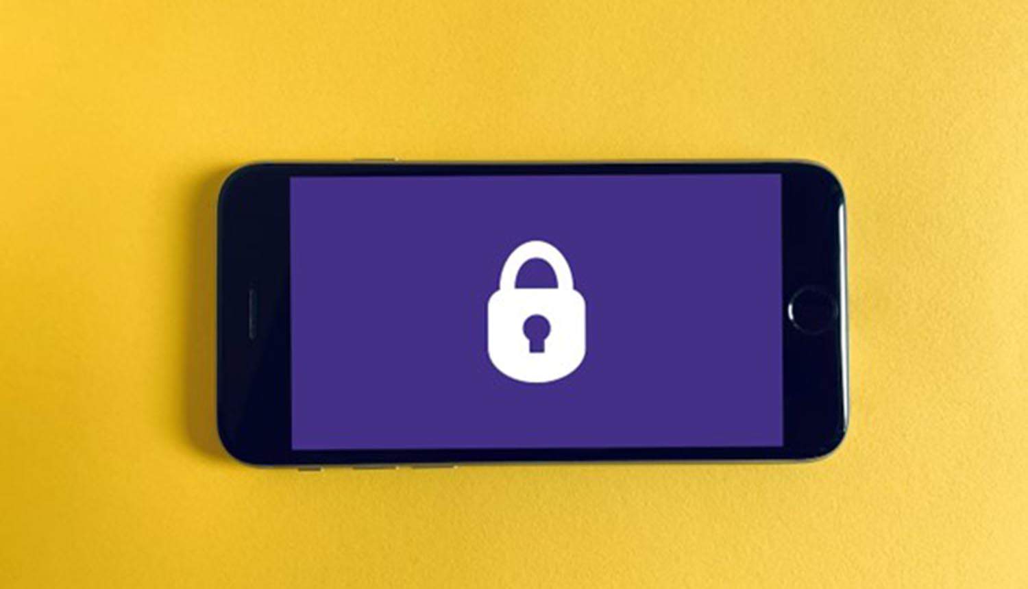 Lock icon on smartphone screen