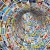 Tunnel of media, images showing digital advertising and AdTech