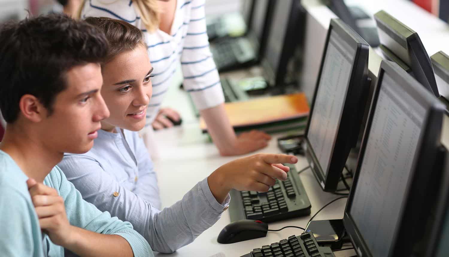 Group of students in computers room