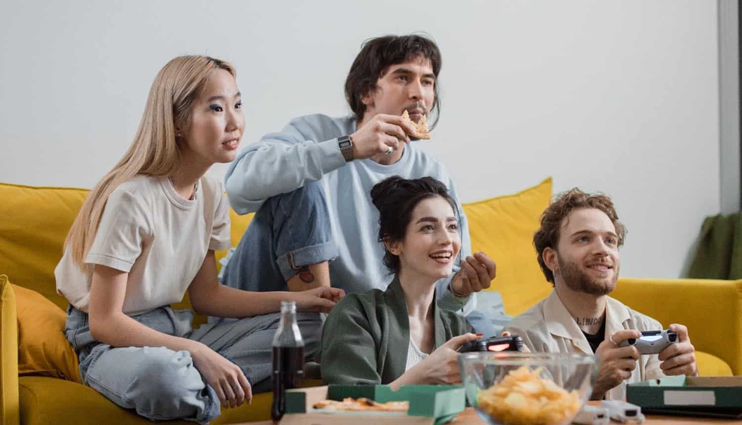 Friends playing games