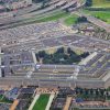 Aerial view of the U.S. Pentagon, the Department of Defense headquarters showing email server in government cloud leaked military emails