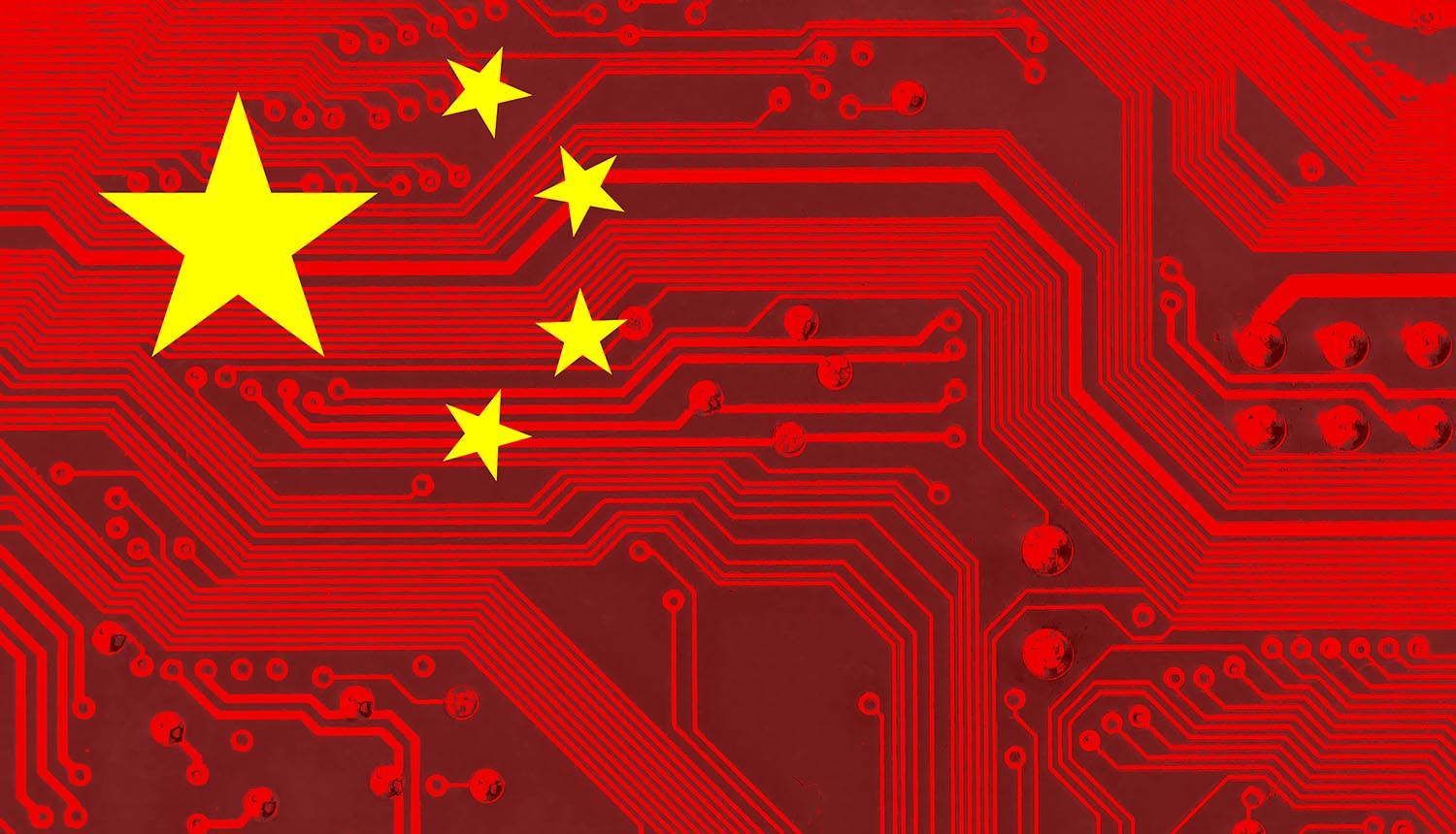 Chinese flag on circuit board showing Chinese hacking group target critical infrastructure