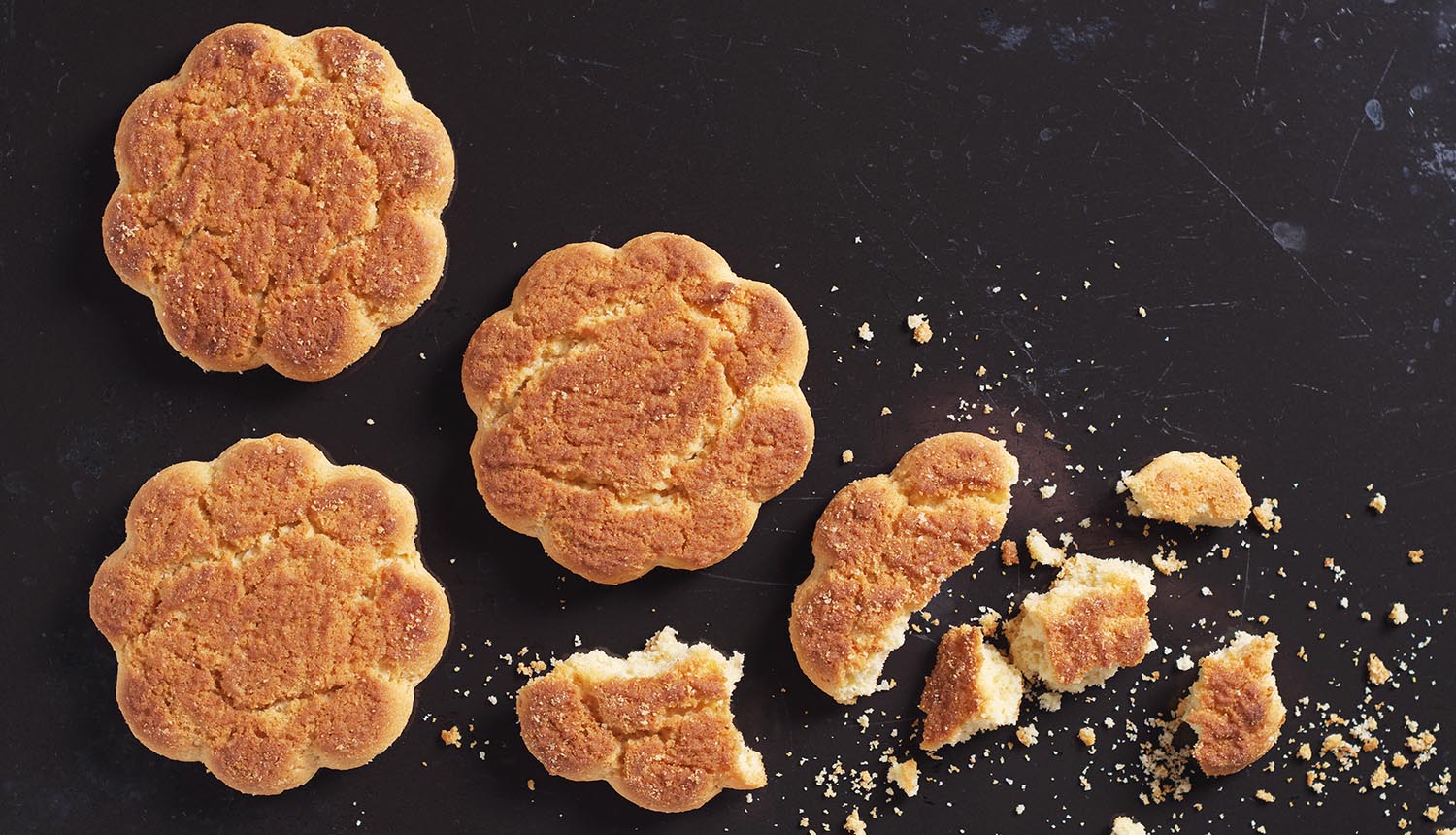 Cookies broken on black background