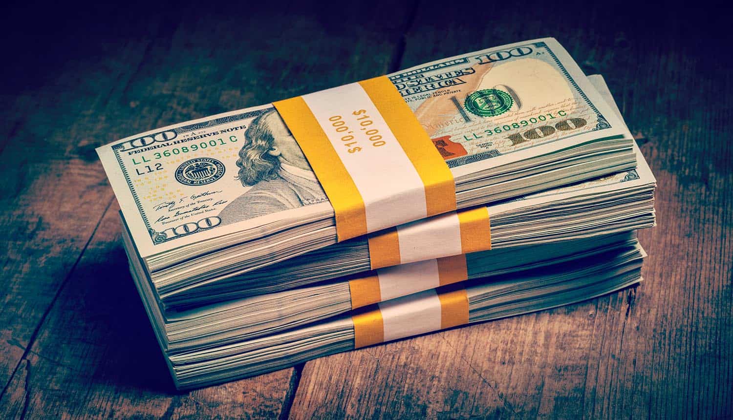 Stack of dollar bills