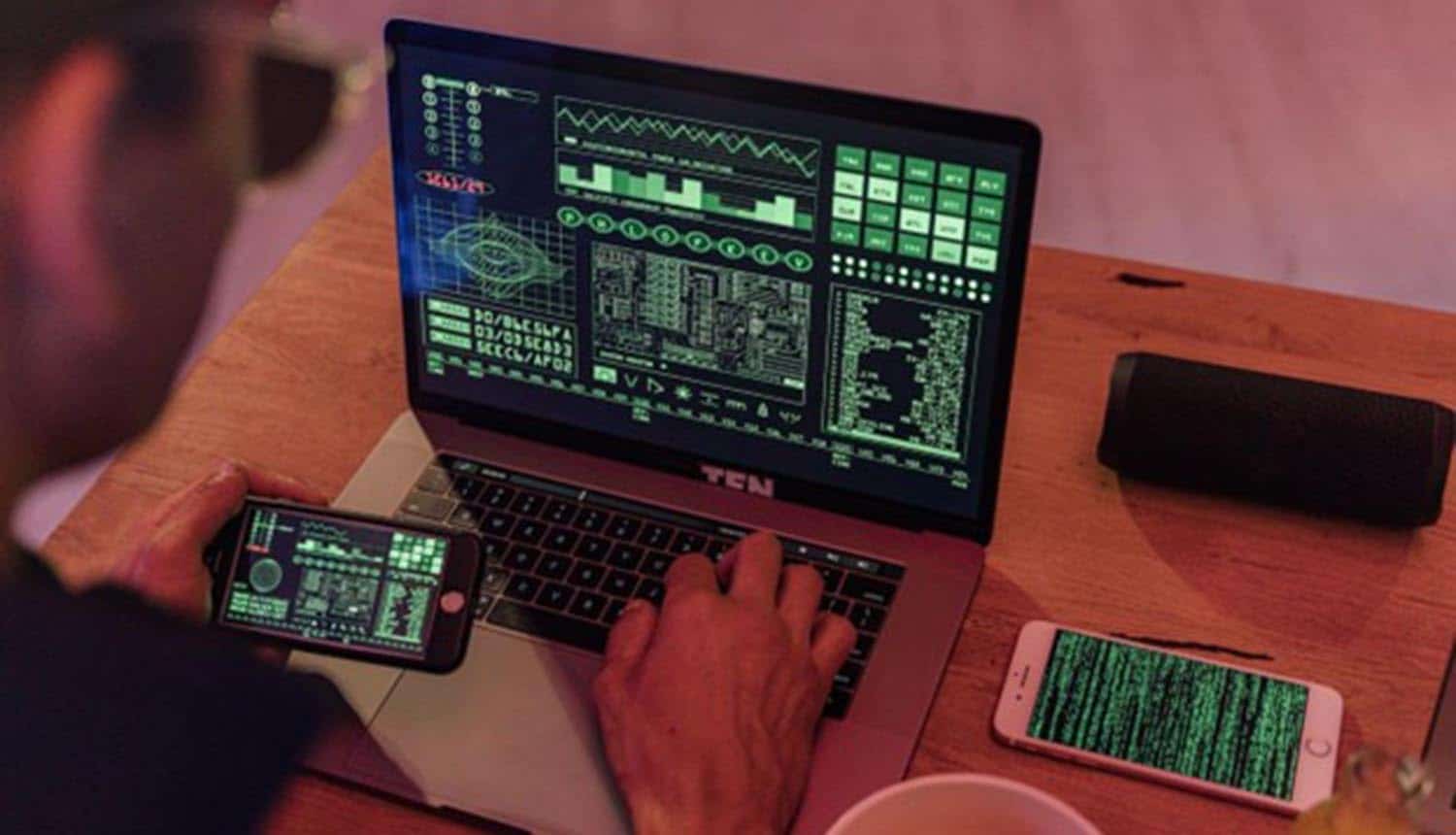 Man working on laptop