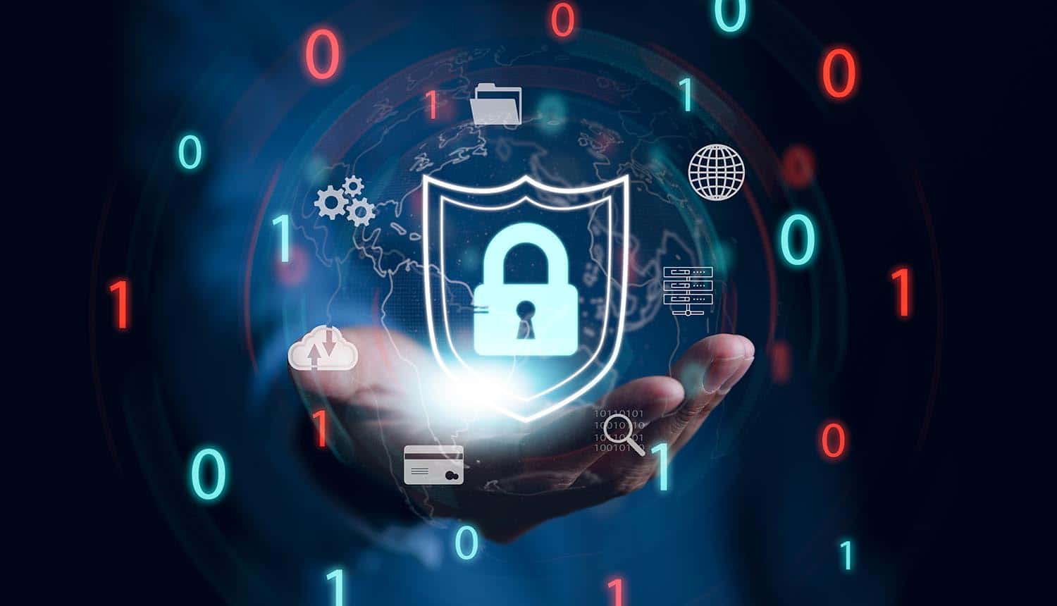Lock icon and internet technology