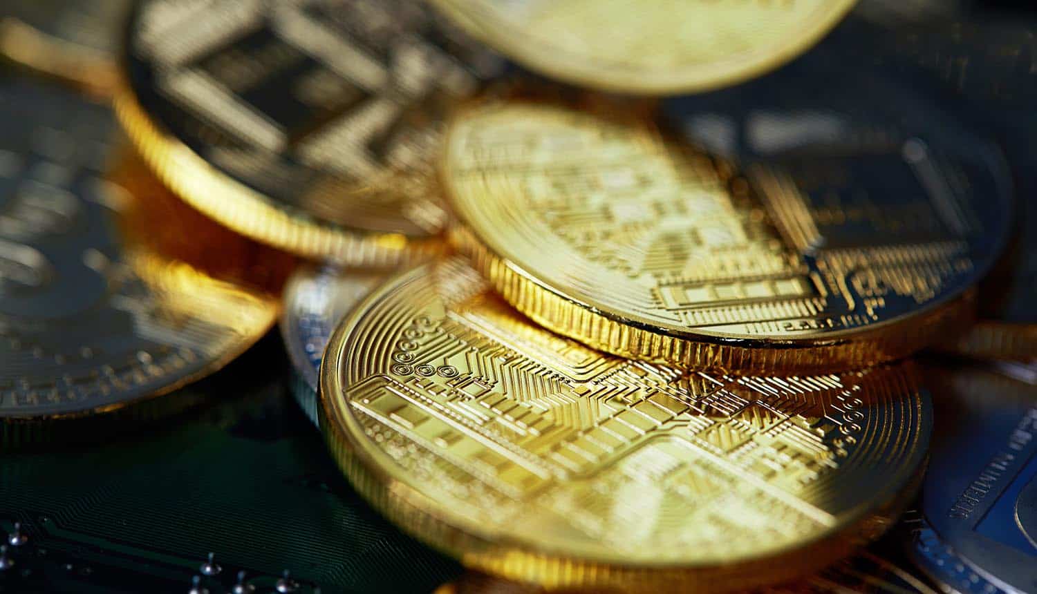 Stack of cryptocurrencies