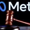 Gavel on table with Meta logo showing fine for data protection laws