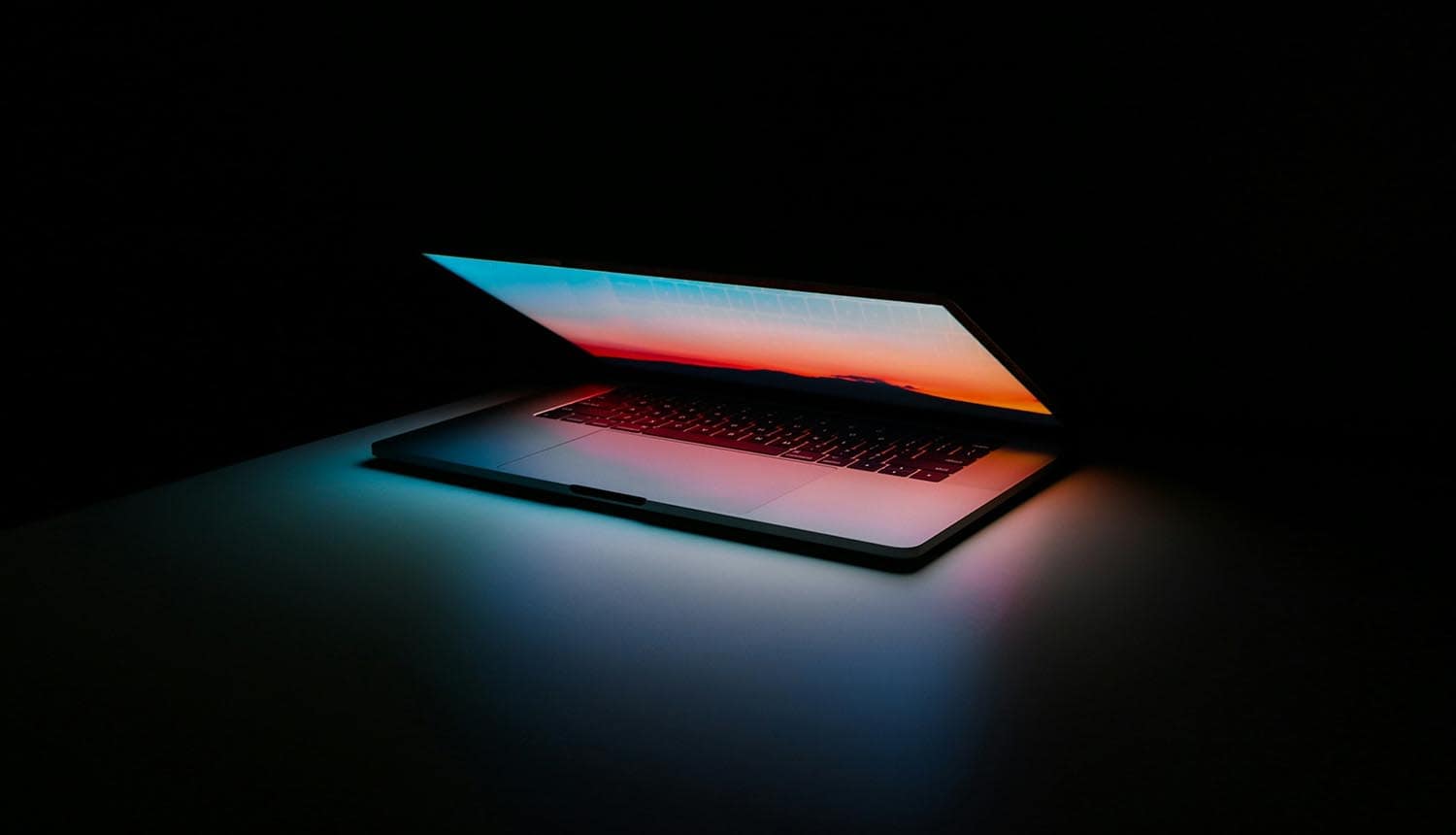 Laptop on table