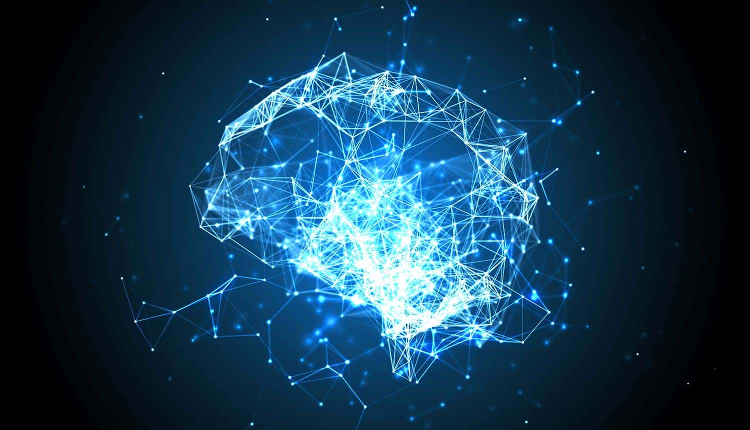 Blue digital brain