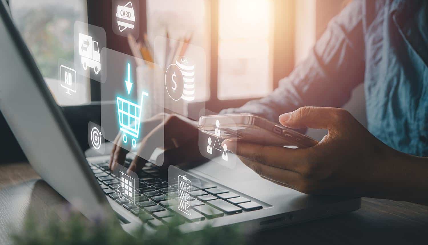 Virtual shopping carts showing ecommerce sites access control